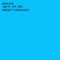 #0AC2FA - Bright Turquoise Color Image